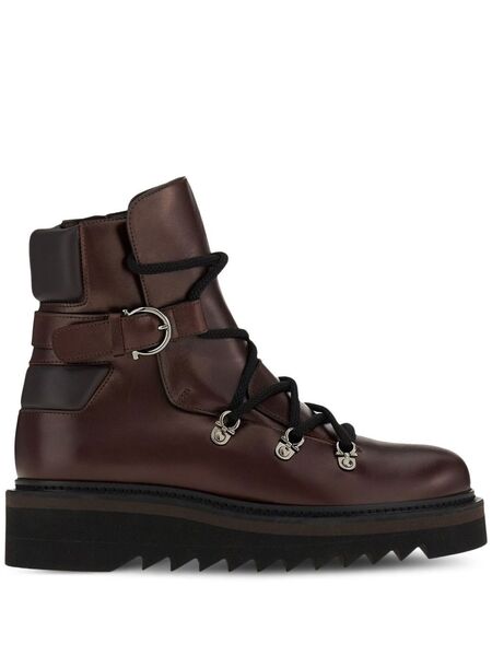  Ferragamo Stivali Elimo Stringati - Marrone 