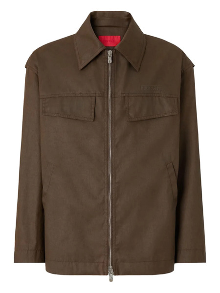  Ferrari Giacca-camicia Con Zip - Marrone 