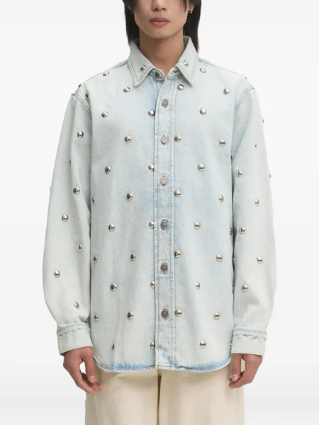  Fiorucci Camicia Denim Con Borchie - Blu 