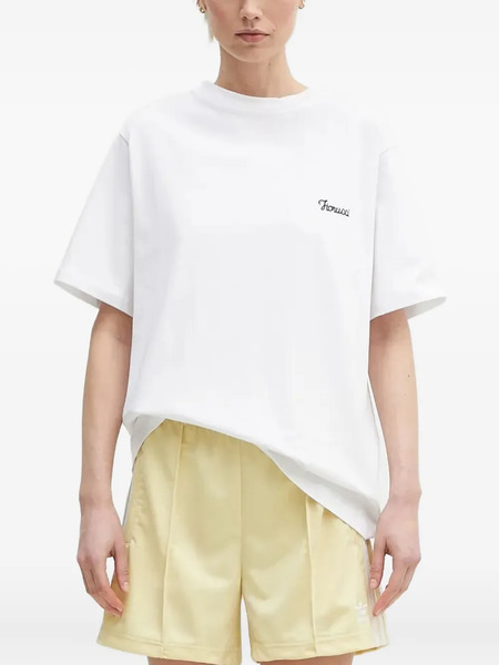  Fiorucci T-shirt Ricamata A Maniche Corte - Bianco 