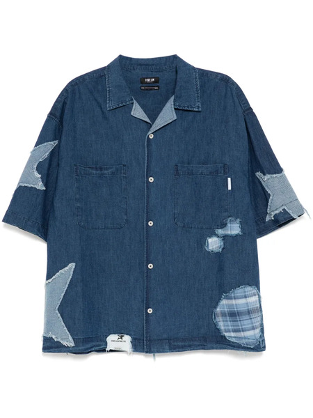  Five Cm Camicia Con Design Patchwork - Blu 