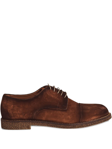  Flecs Derby Stringate In Pelle Scamosciata - Marrone 