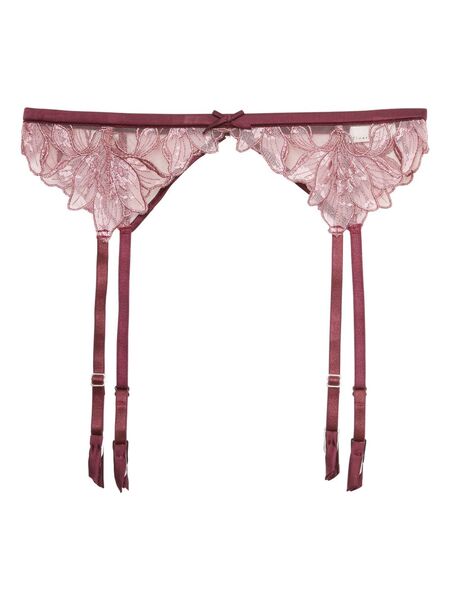  Fleur Du Mal Reggicalze Con Ricamo In Pizzo - Rosa 