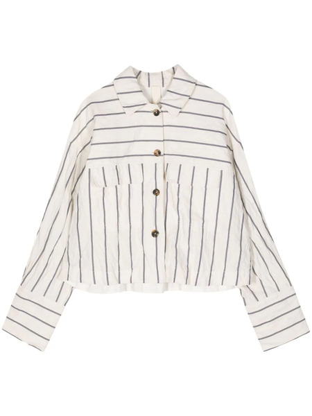  Forme D'expression Giacca-camicia A Righe - Toni Neutri 