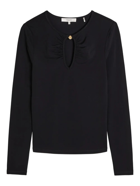  Frame Top The Keyhole Con Ruches - Nero 