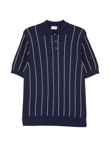  Gallia Polo A Righe Con Bottoni - Blu 