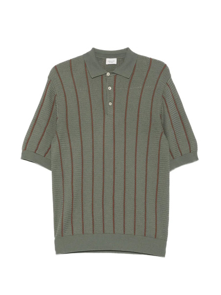  Gallia Polo A Righe Con Bottoni - Verde 