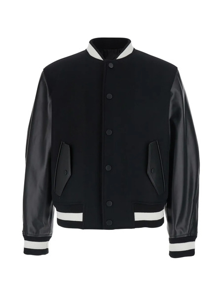  Givenchy Bomber Con Maniche In Pelle - Nero 