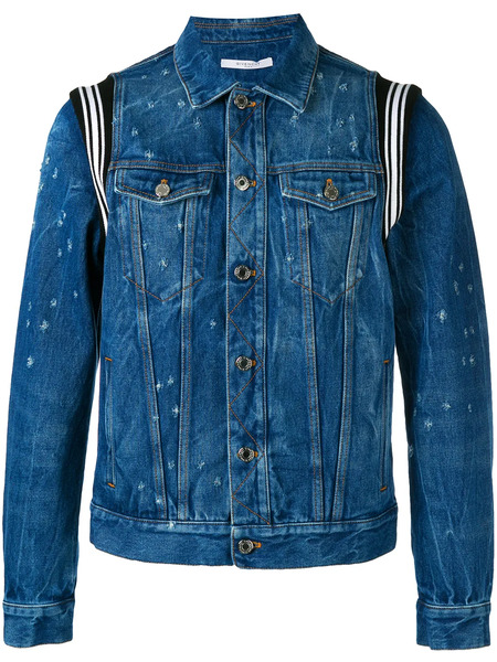  Givenchy Distressed Denim Jacket - Blu 
