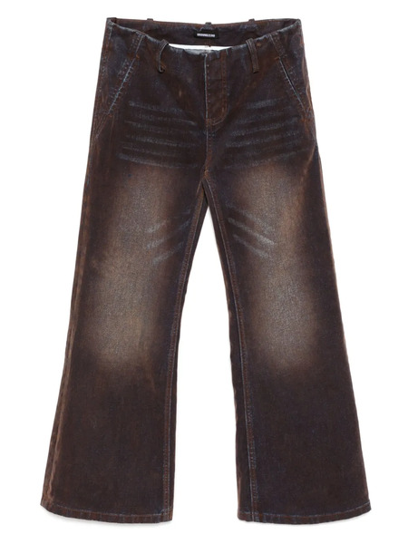 Ground Zero Pantaloni Svasati In Cotone - Marrone 