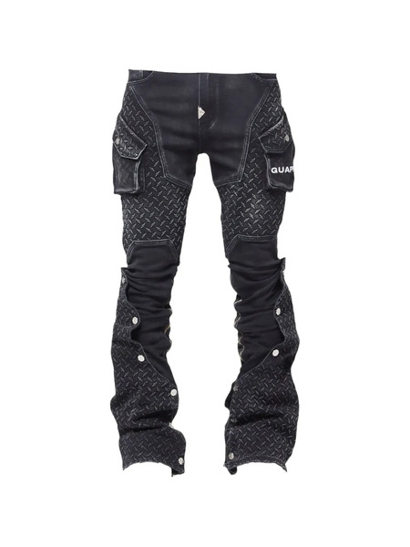 Guapi Jeans Con Design A Inserti - Nero 