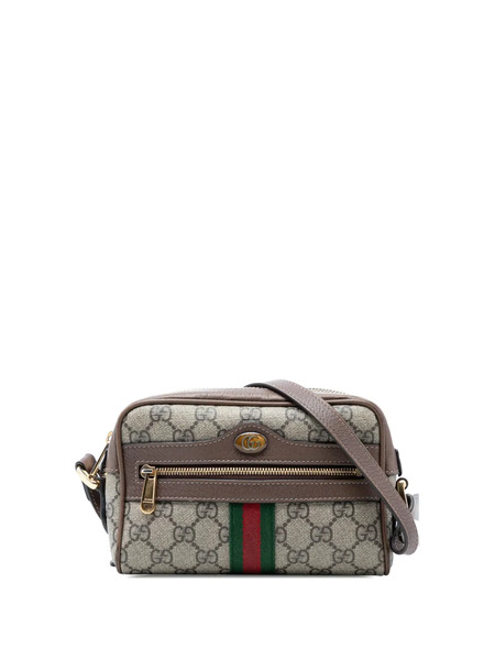 Gucci Pre-owned Borsa A Tracolla Ophidia Mini In Tessuto Gg Supreme Con Decorazione Web 2016-2026 - Toni Neutri 