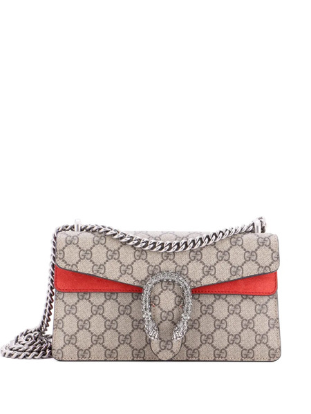  Gucci Pre-owned Dionysus Bag Gg Coated Canvas With Crystal Embellished Metal Small Shoulder Bag - Marrone 