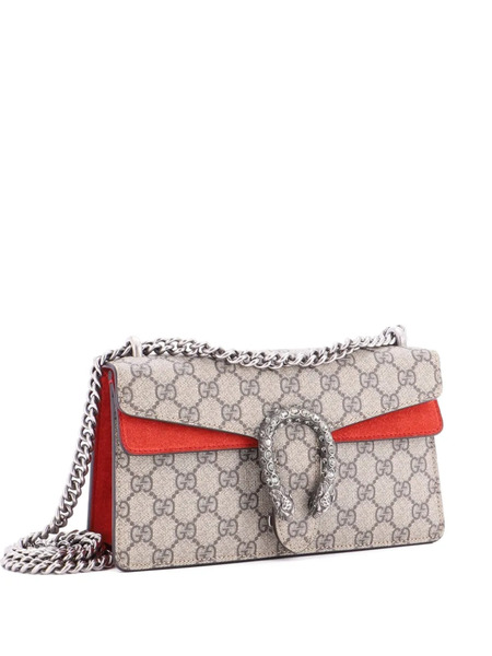  Gucci Pre-owned Dionysus Bag Gg Coated Canvas With Crystal Embellished Metal Small Shoulder Bag - Marrone 
