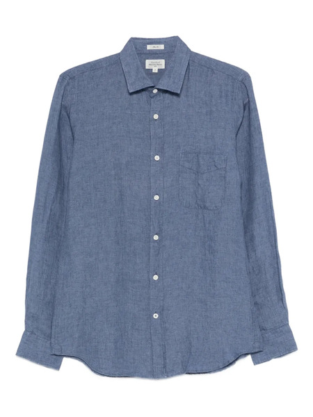  Hartford Camicia In Lino Con Taschino - Blu 