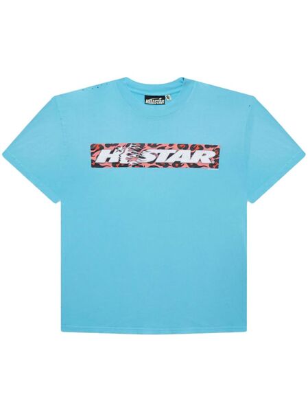  Hellstar T-shirt Box Logo - Blu 