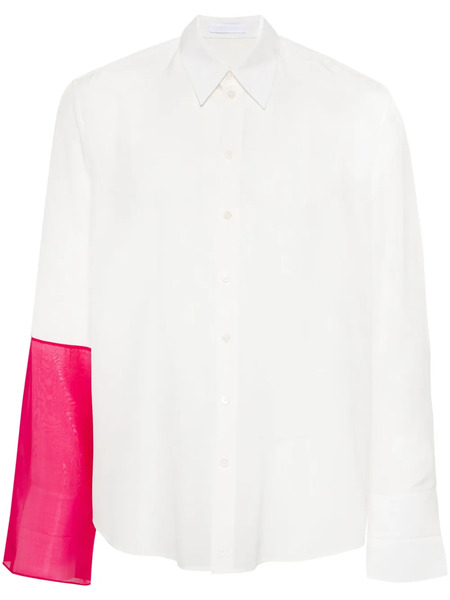  Helmut Lang Camicia Con Design Patchwork - Bianco 