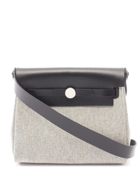  Hermès Pre-owned Borsa A Tracolla Military Herbag 20 In Tela Toile E Pelle Vache Hunter 2025 - Grigio 