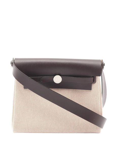  Hermès Pre-owned Borsa A Tracolla Military Herbag 20 In Tela Toile E Pelle Vache Hunter 2025 - Toni Neutri 