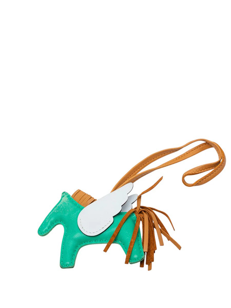  Hermès Pre-owned Portachiavi Milo Grigri Rodeo Pegase Pm In Pelle Di Agnello E Pelle Swift 2022 - Verde 