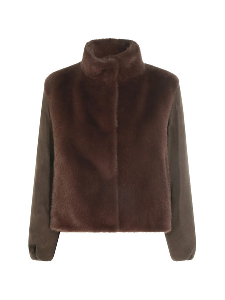  Herno Faux-fur Panelled Jacket - Marrone 