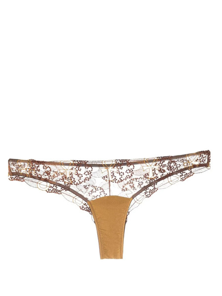  Ihuoma Slip Divine Feminine Con Ricamo - Marrone 