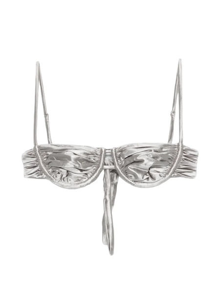  Isa Boulder Top Bikini Con Ruches - Argento 