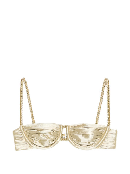  Isa Boulder Top Bikini Con Ruches - Oro 