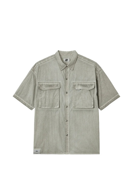  Izzue Camicia A Maniche Corte Con Tasca - Grigio 