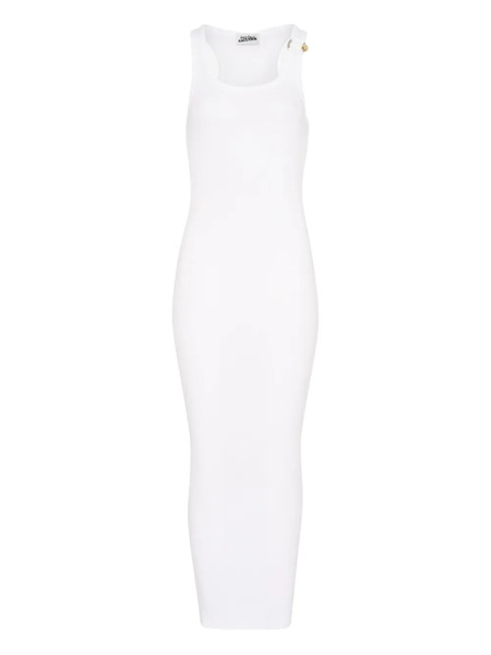  Jean Paul Gaultier Abito Lungo In Cotone Con Anello - Bianco 