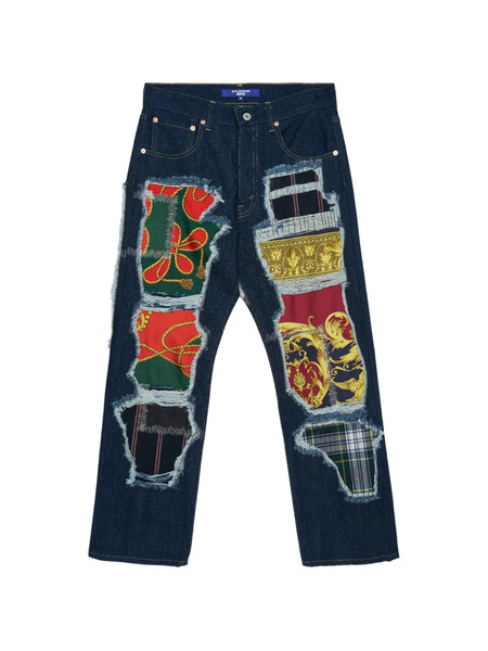  Junya Watanabe Man Pantaloni Con Design Patchwork - Blu 