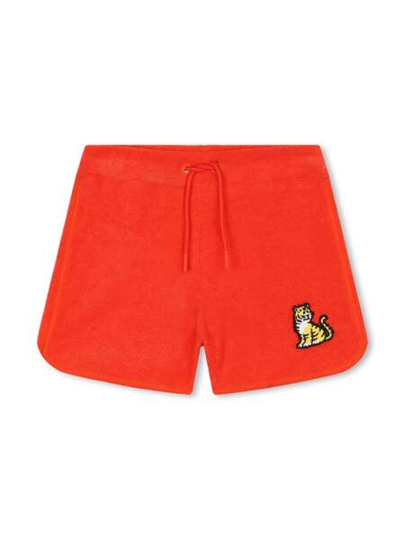  Kenzo Kids Shorts Con Motivo Tiger - Rosso 