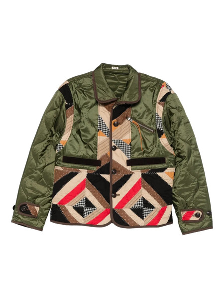  Khoki Giacca Con Design Patchwork - Verde 