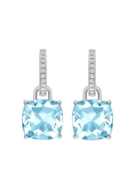  Kiki Mcdonough Orecchini A Cerchio Kiki Classics In Oro Bianco 18kt Con Topazio E Diamanti - Argento 