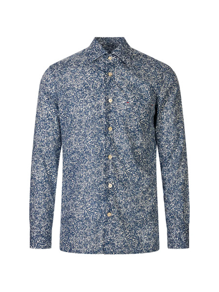  Kiton Camicia A Fiori A Maniche Lunghe - Blu 