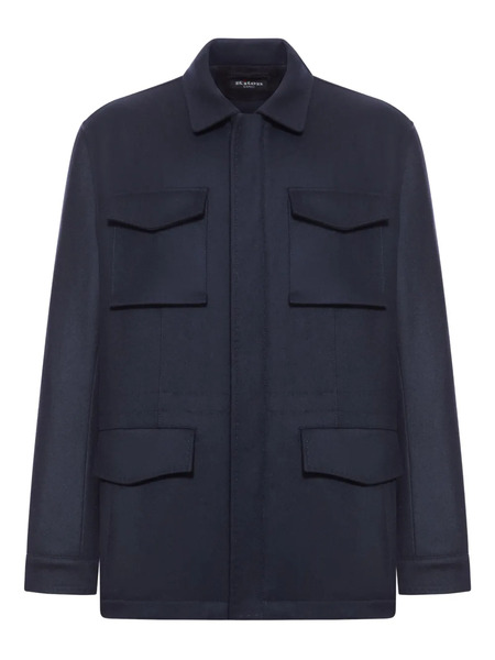  Kiton Cappotto Con Tasche - Blu 