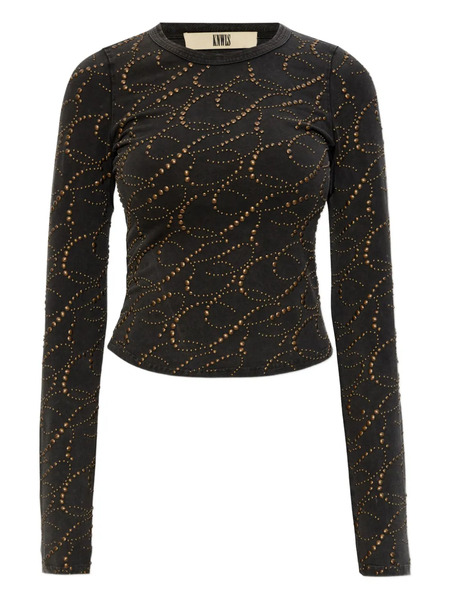  Knwls Top Cally Con Borchie - Nero 
