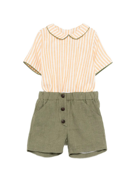  La Stupenderia Set Con Shorts A Righe - Verde 