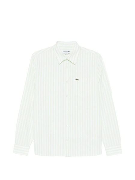  Lacoste Camicia A Righe - Verde 