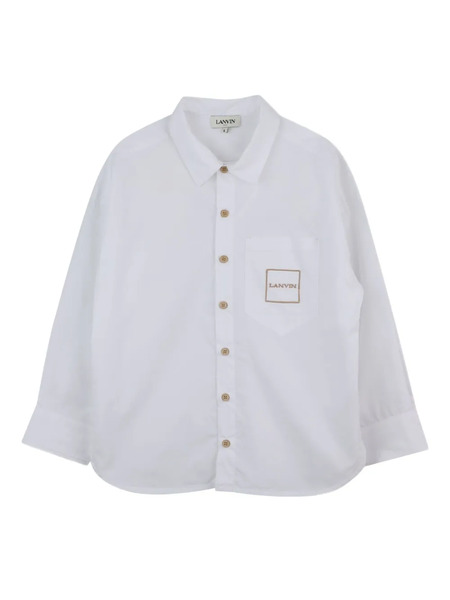  Lanvin Enfant Camicia Con Ricamo - Bianco 