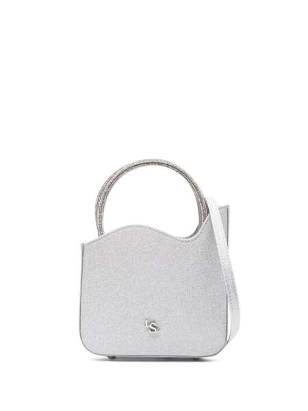  Le Silla Borsa Tote Ivy Con Glitter - Argento 