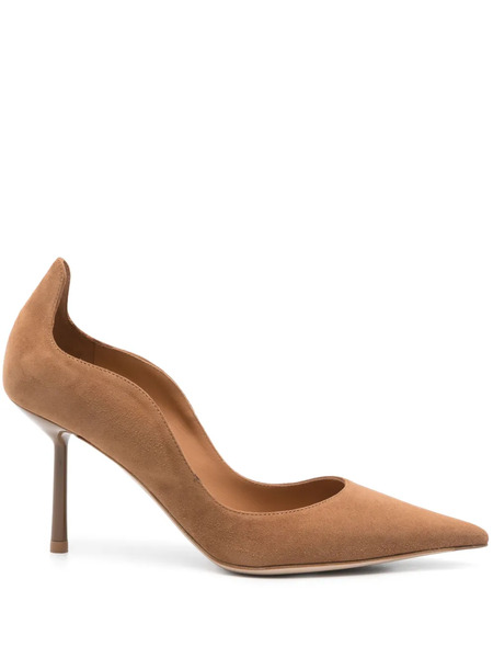  Le Silla Pumps 80mm In Pelle Scamosciata - Marrone 