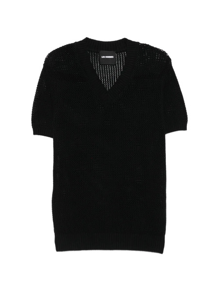  Les Hommes T-shirt Con Scollo A V - Nero 