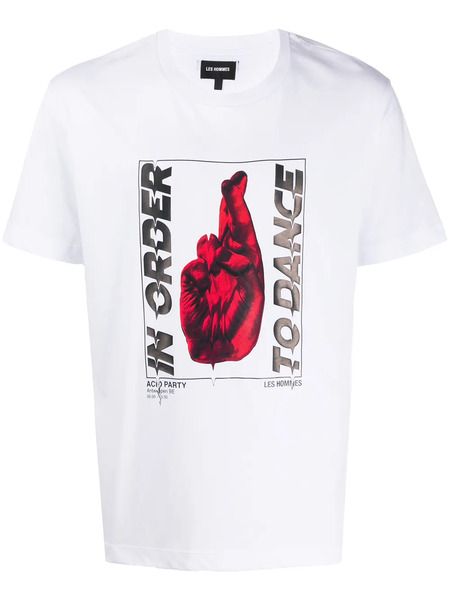  Les Hommes T-shirt Con Stampa - Bianco 