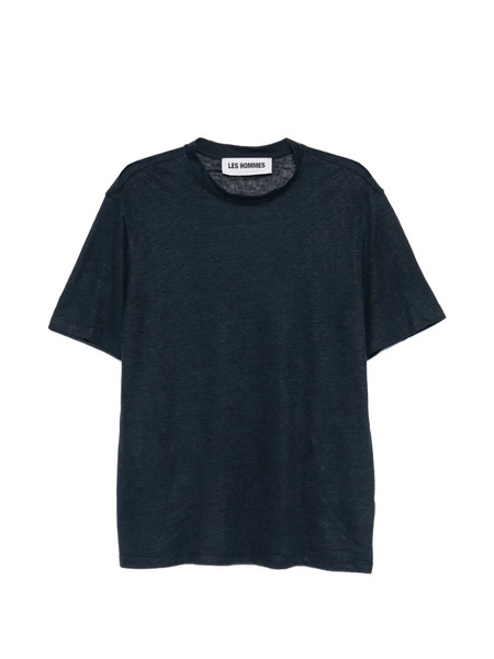  Les Hommes T-shirt In Lino - Blu 