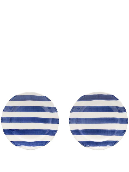  Les-ottomans Set Di 2 Piatti A Righe - Blu 