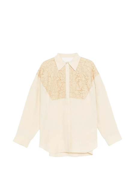  Less Camicia Con Design Patchwork - Toni Neutri 