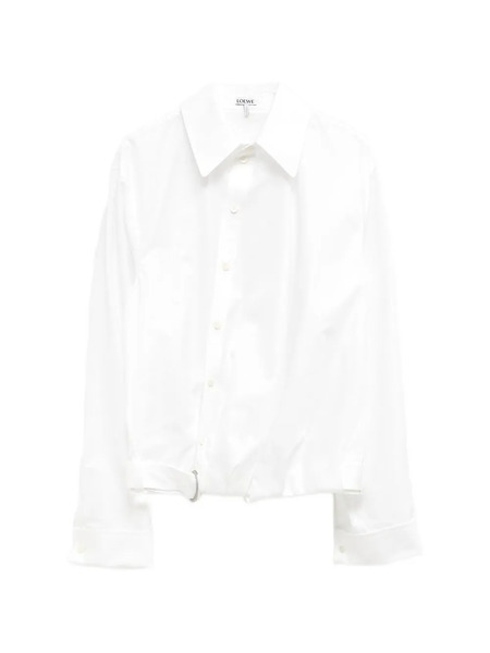  Loewe Camicia Drappeggiata - Bianco 