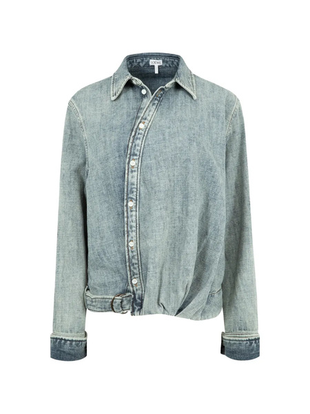  Loewe Camicia Drappeggiata - Blu 