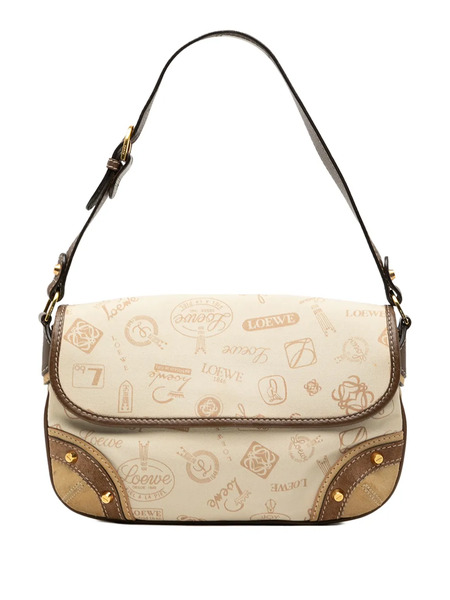  Loewe Pre-owned Borsa A Spalla 160th Anniversary In Tela Con Battente E Finiture In Pelle Scamosciata 2006 - Marrone 